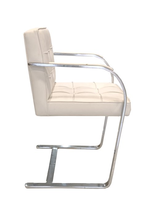 Sillon Brno Capitone Tapizado Blanco