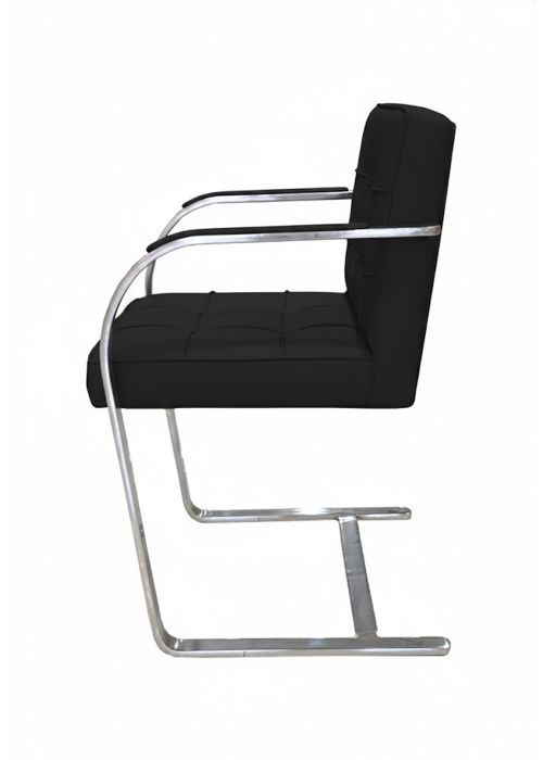 Sillon Brno Capitone Tapizado Negro