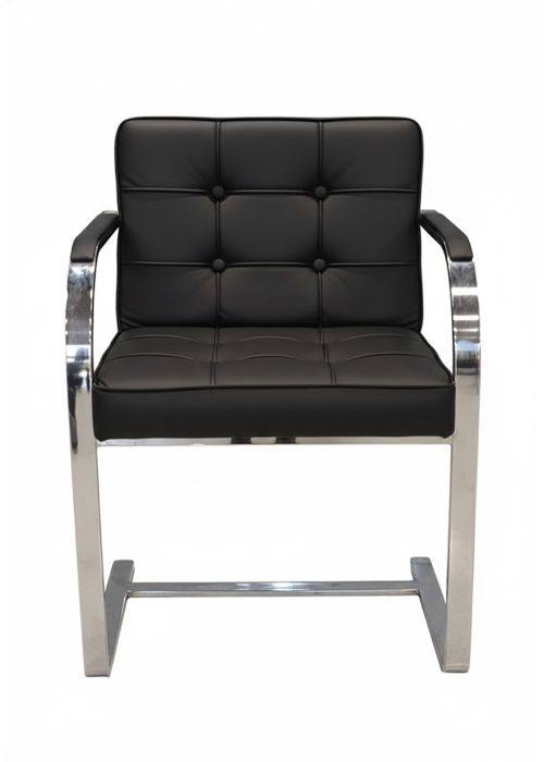 Sillon Brno Capitone Tapizado Negro