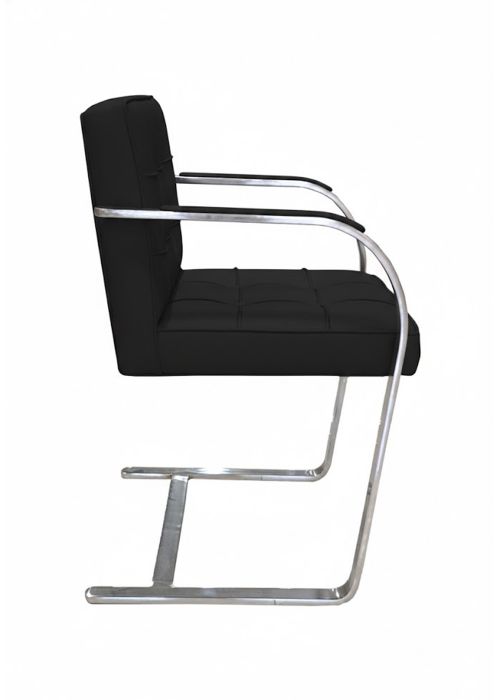 Sillon Brno Capitone Tapizado Negro