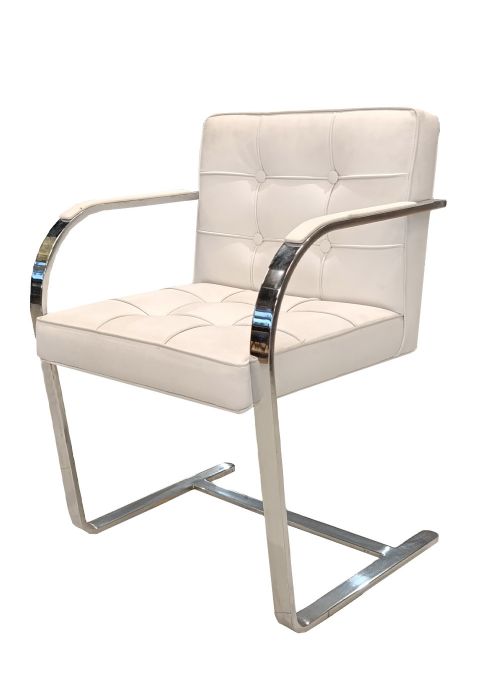 Sillon Brno Capitone Tapizado Blanco
