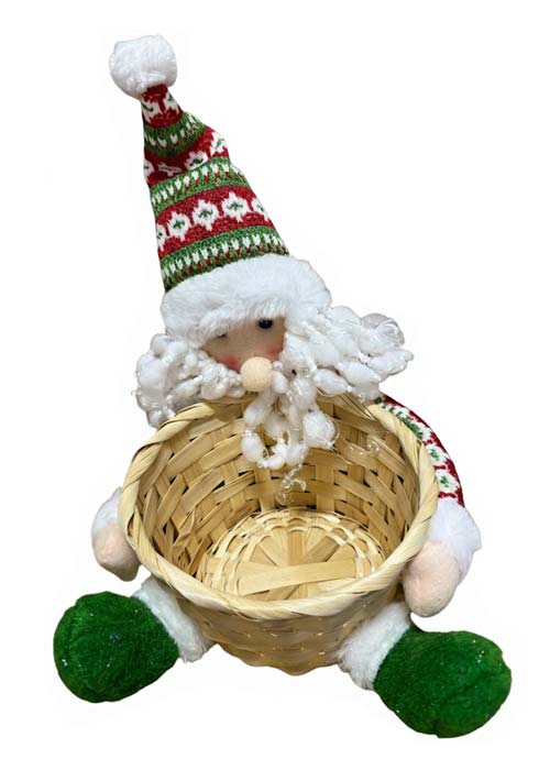 Canasta Navideña LED con Muñeco A Multicolor