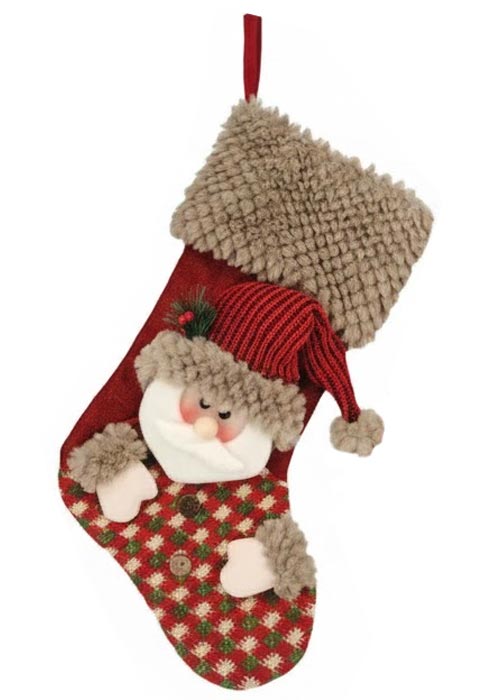 Bota de Navidad premium Rojo y Blanco