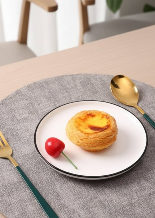 Individual circular Gris Neutro