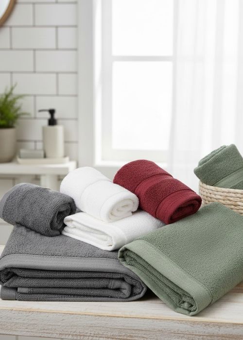 Set de 5 toallas lisas Neutro