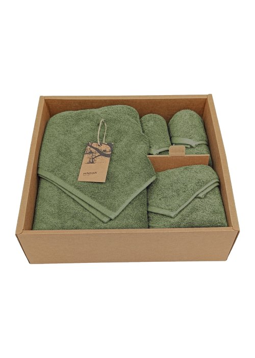 Juego de 4 toallas lisas Verde