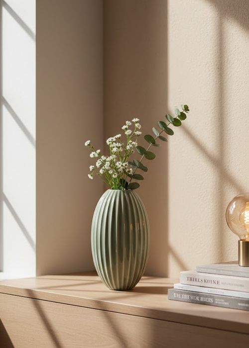 Florero Texturas Ovalado Neutro