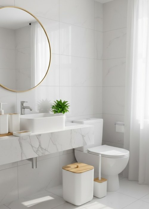 Set Accesorios Baño Nórdico Blanco Neutro