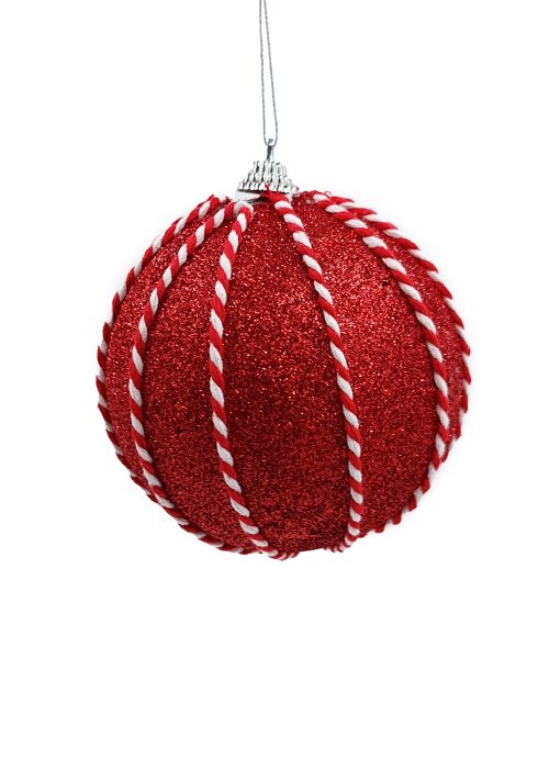 Set de 2 Esferas Rojas Espiral Punteada Rojo