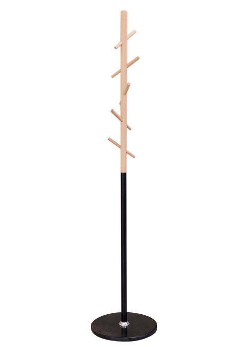 Perchero Negro Madera Natural Ganchos Madera Negro