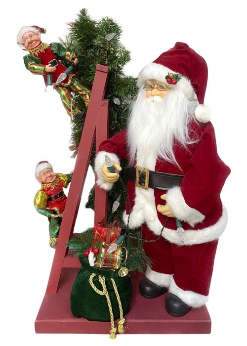 Papá Noel Guirnalda & Saco 73cm Rojo