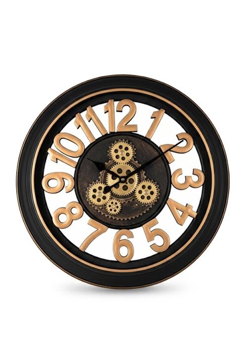 Reloj de Pared Engranajes Árabes Negro
