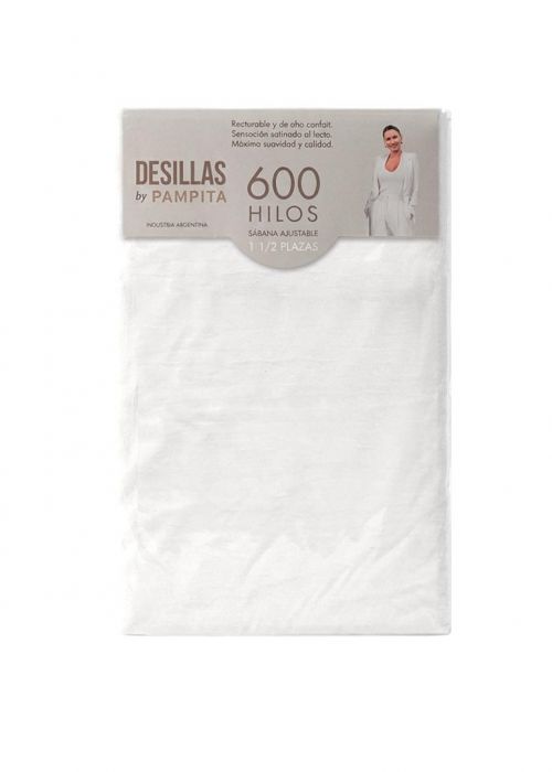 SABANA AJUSTABLE WASHED 600 HILOS 1 1/2 Blanco