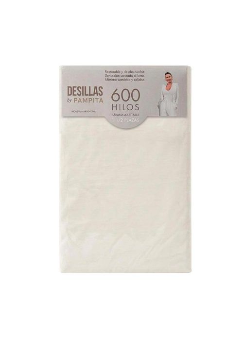 SABANA AJUSTABLE WASHED 600 HILOS 1 1/2 Neutro