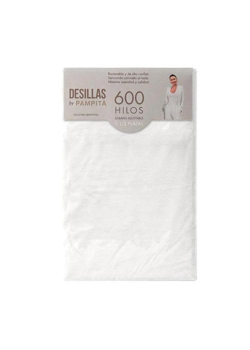 SABANA AJUSTABLE WASHED 600 HILOS 1 1/2 Blanco
