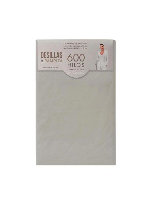 SABANA AJUSTABLE WASHED 600 HILOS 1 1/2 Gris