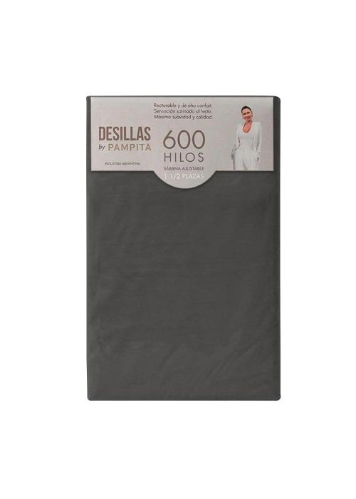 SABANA AJUSTABLE WASHED 600 HILOS 1 1/2 Gris Oscuro