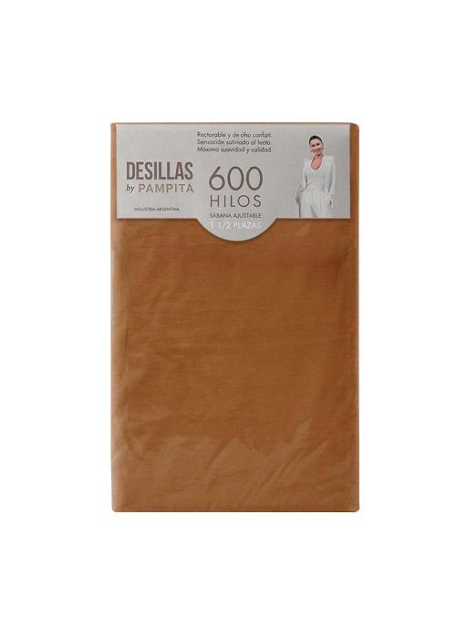 SABANA AJUSTABLE WASHED 600 HILOS 1 1/2 Beige Oscuro