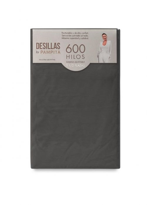 SABANA AJUSTABLE WASHED 600 HILOS 1 1/2 Gris Oscuro