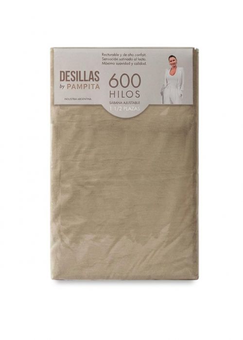 SABANA AJUSTABLE WASHED 600 HILOS 1 1/2 Beige