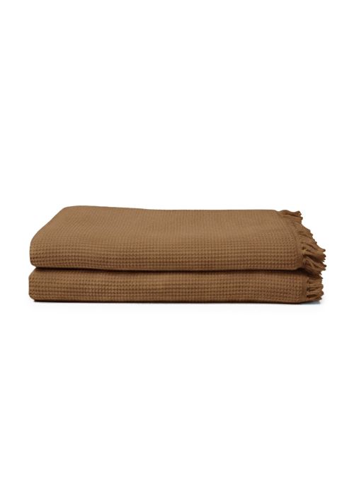 Manta Pie de Cama Nido Premium 120x260 cm Tabaco