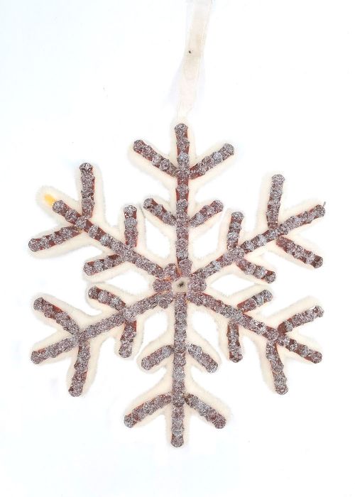 Adorno De Copo De Nieve Marron De 16P