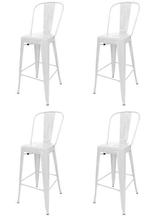 Set Taburete Alto Tolix R SP x4 Tono Blanco