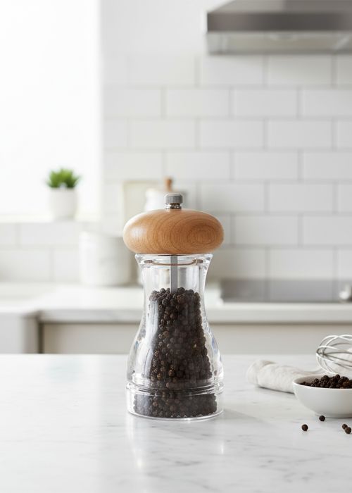 Molinillo de Acrílico Curvado Con Tapa De Madera 1 Neutro