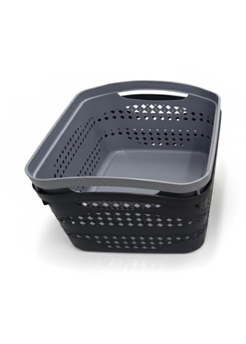 Canasto Plástico Calado Negro	 Negro