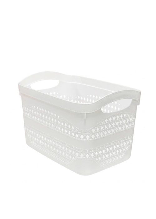 Canasto Plástico Calado Blanco Neutro