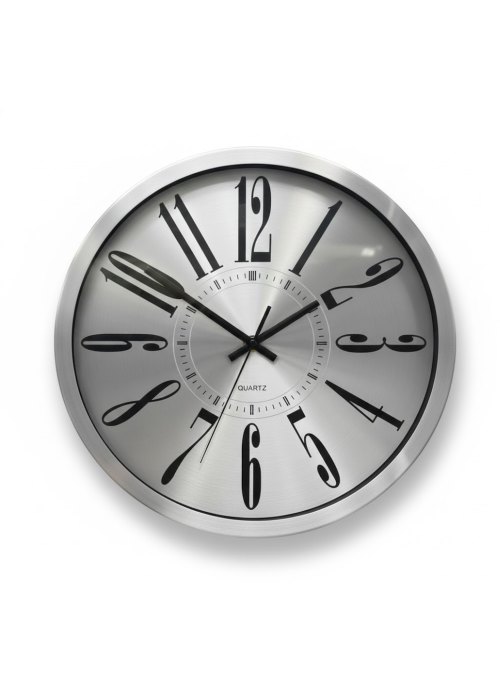 Reloj de pared metálico plata Neutro