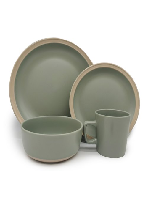 Set de Vajilla 16 piezas verde Neutro