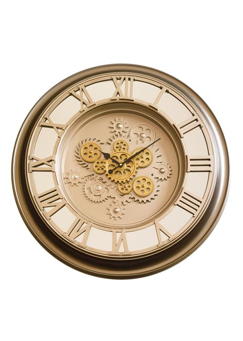 Reloj de Pared Engranajes Romanos Dorado Neutro