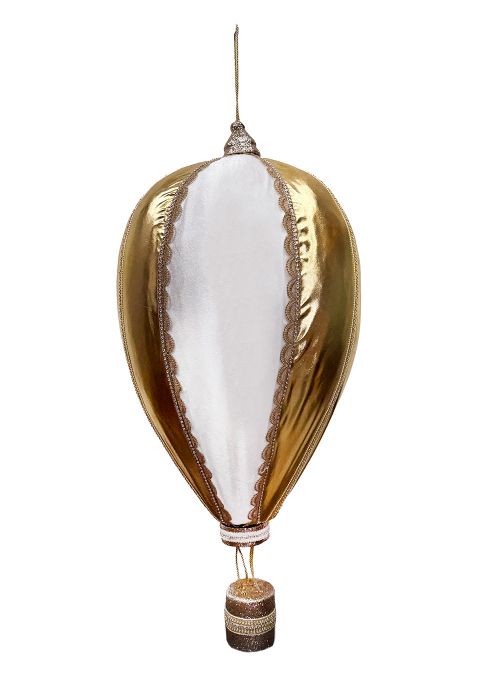 Globo Aerostático Colgante Blanco & Dorado Dorado