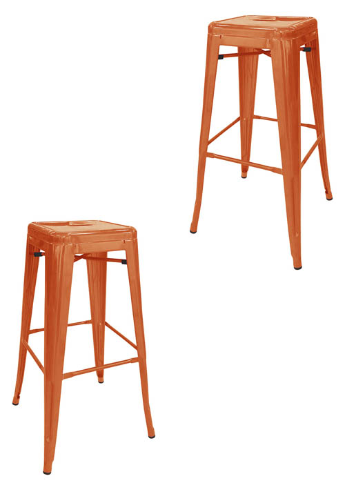 Set Taburete Alto Tolix x2 SP Tono Naranja 