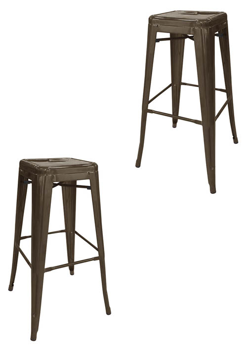 Set Taburete Alto Tolix x2 SP Tono Tabaco