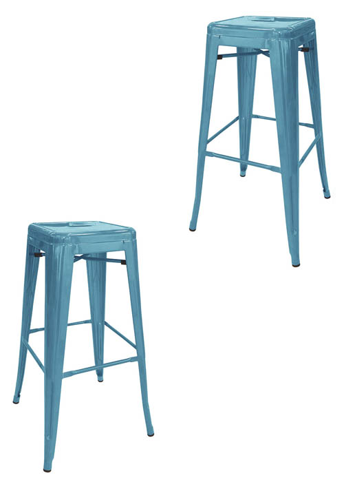 Set Taburete Alto Tolix x2 SP Tono Turquesa