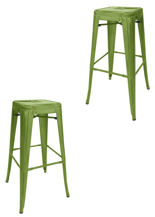Set Taburete Alto Tolix x2 SP Tono Verde Claro