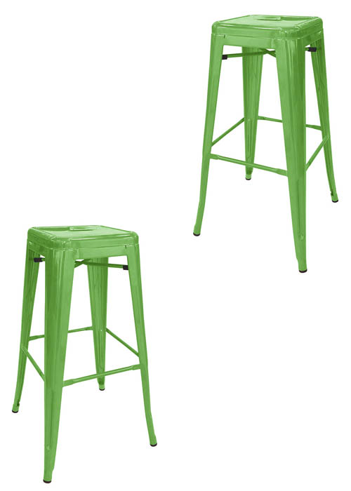 Set Taburete Alto Tolix x2 SP Tono Verde Manzana