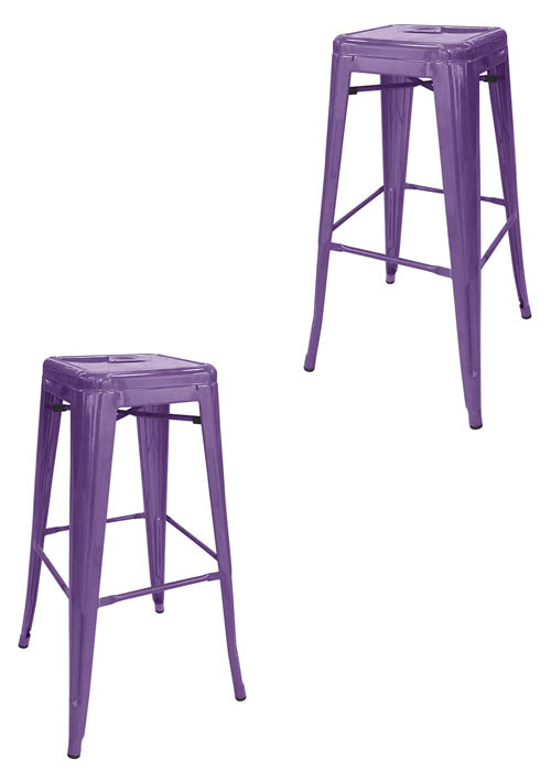 Set Taburete Alto Tolix x2 SP Tono Violeta