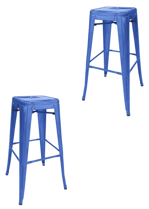 Set Taburete Alto Tolix x2 SP Tono Azul Claro