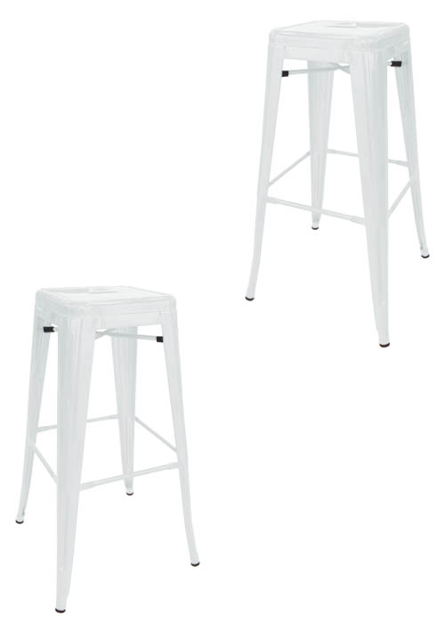 Set Taburete Alto Tolix x2 SP Tono Blanco