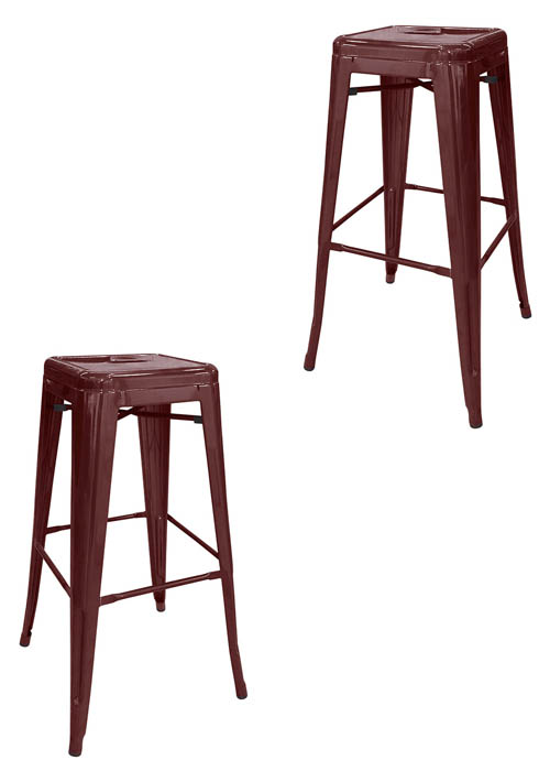 Set Taburete Alto Tolix x2 SP Tono Bordo