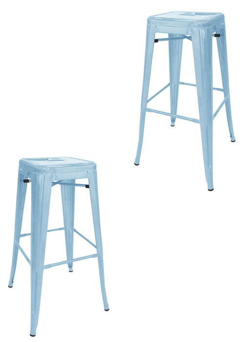 Set Taburete Alto Tolix x2 SP Tono Celeste