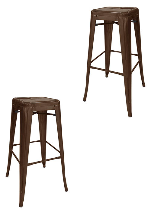 Set Taburete Alto Tolix x2 SP Tono Marron