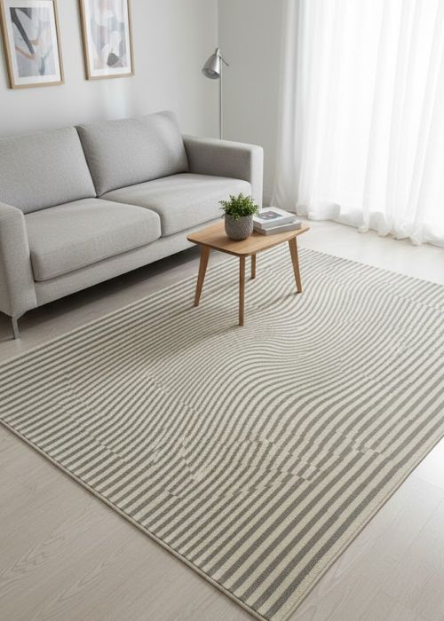 Alfombra Rayada Romana 160 cm Neutro