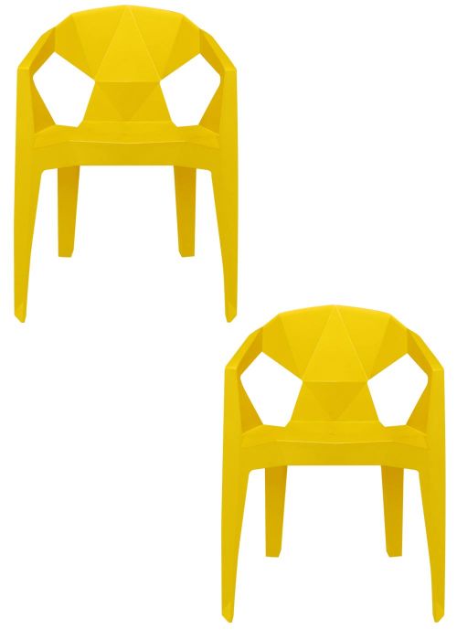 Set Sillas Cube x2 Amarillo Fuerte