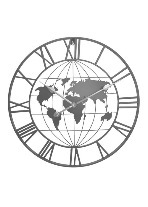Reloj de pared Mapamundi calado 50 cm Neutro
