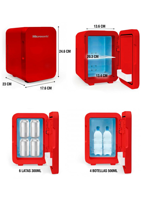 CONSERVADORA PORTABLE FRIO-CALOR 4 LITROS ROJA Rojo