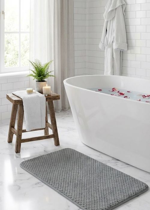 Alfombra con patrón 40 x 60 cm Gris